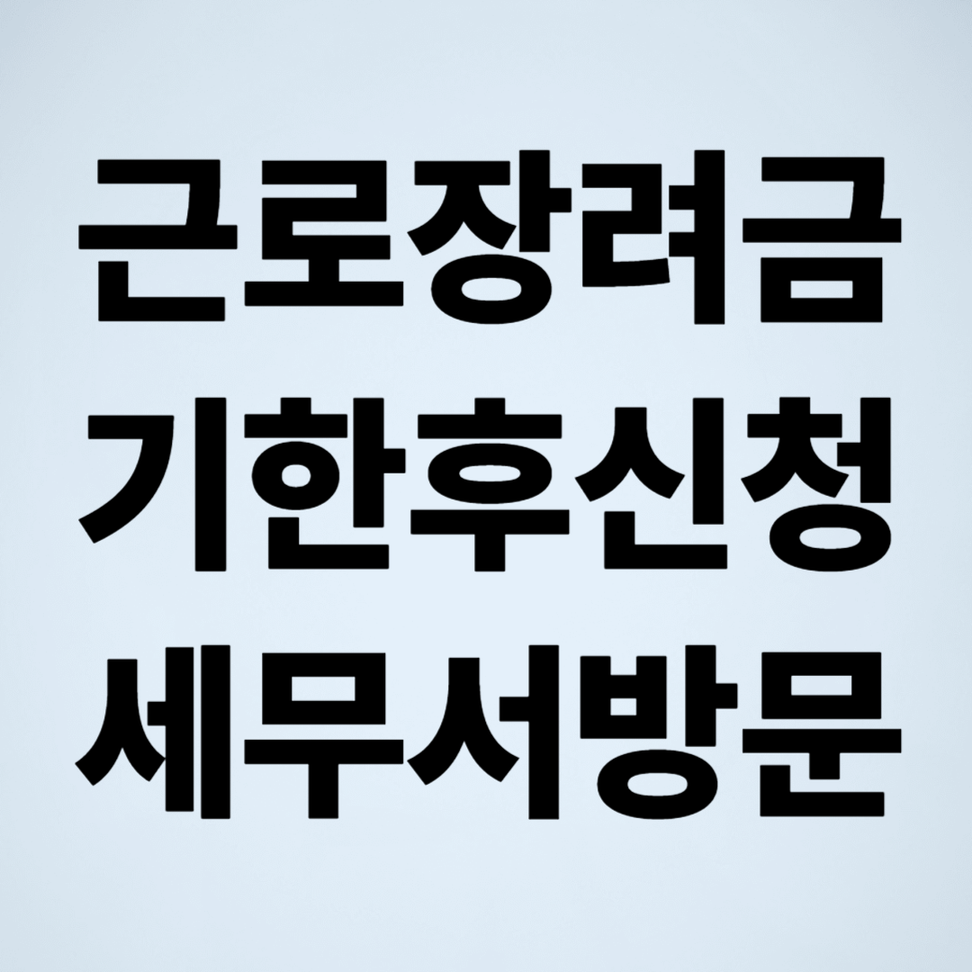 근로장려금 기한 후 신청 세무서 방문