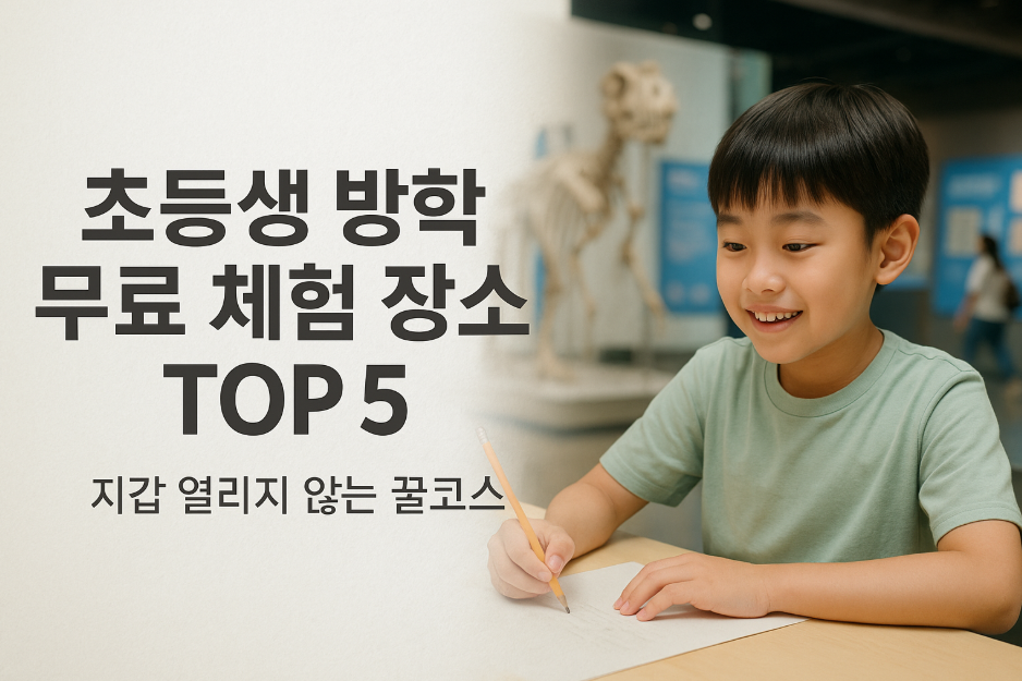 초등생 방학 무료 체험 장소 TOP5