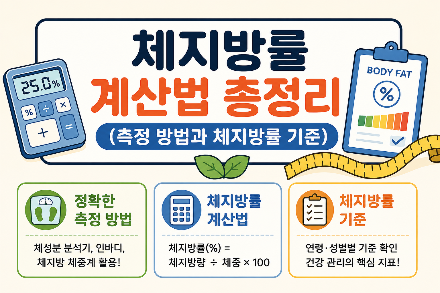 체지방률 계산법 총정리 (측정 방법과 체지방률 기준) -사진-