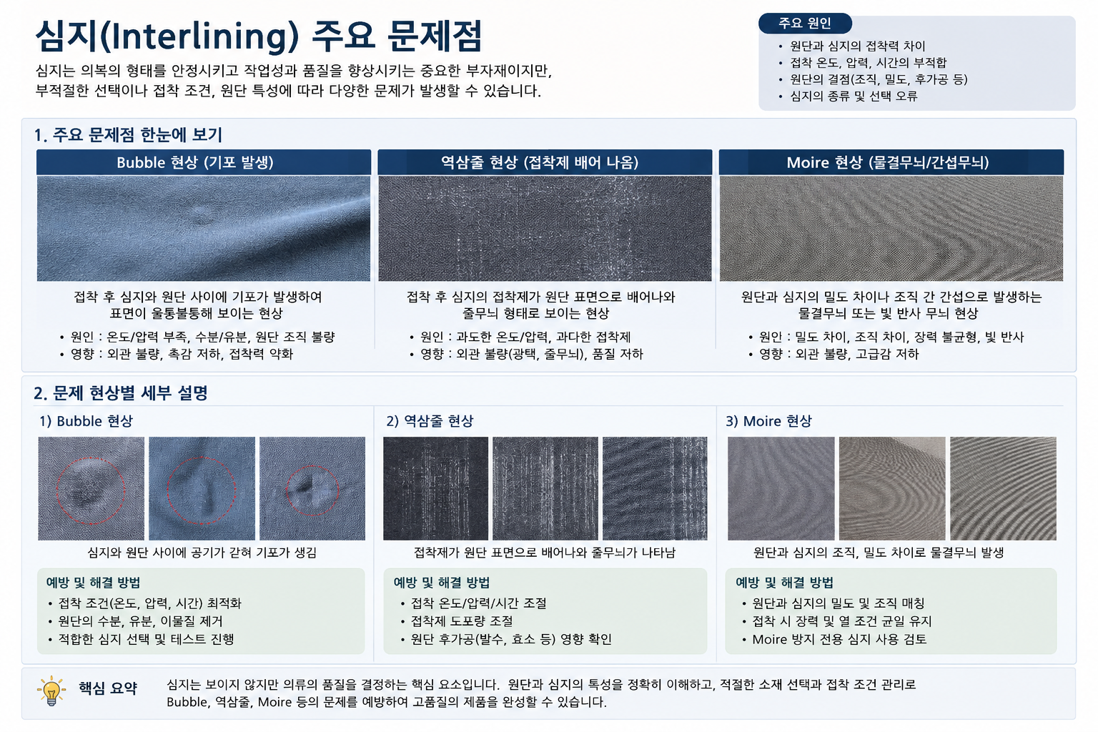 옷의 형태를 잡아주는 숨은 소재, 심지(Interlining) 종류와 선택 방법