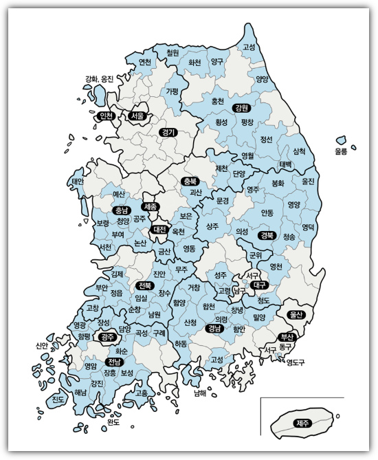 인구감소지역 지도