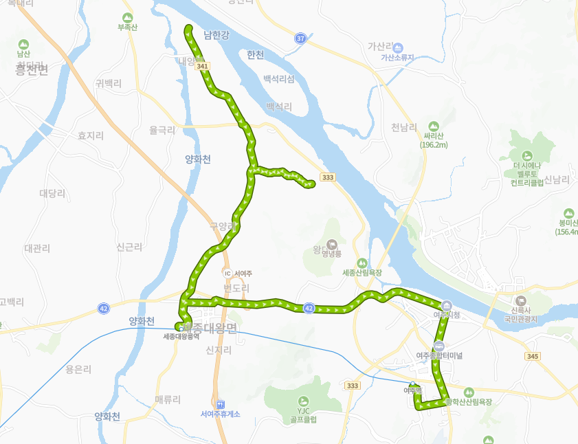 여주-950B번-버스-노선-지도