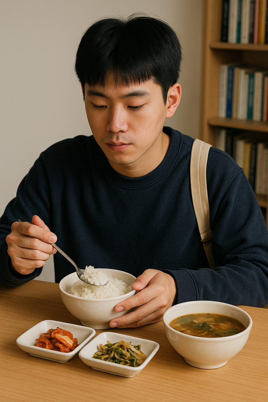 수험생이 식사하는 모습