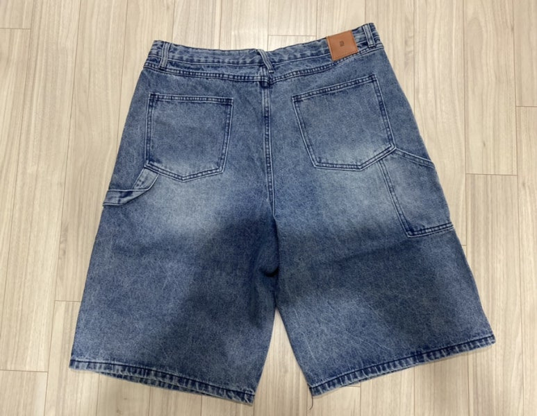 디미트리블랙 바이오워싱 카펜터 버뮤다 데님 팬츠 라이트블루