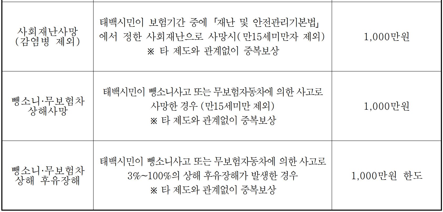 태백시 시민안전보험