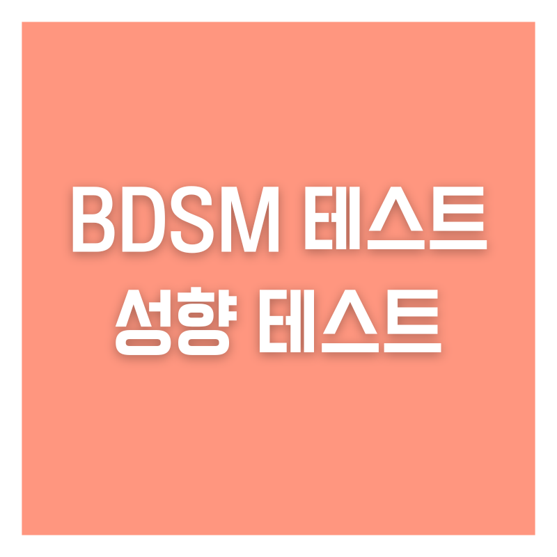 BDSM 테스트 성향 테스트