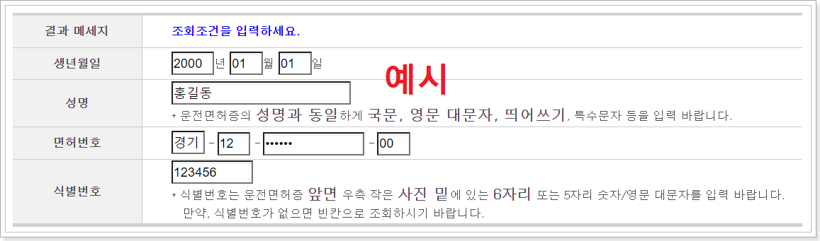 운전면허진위확인