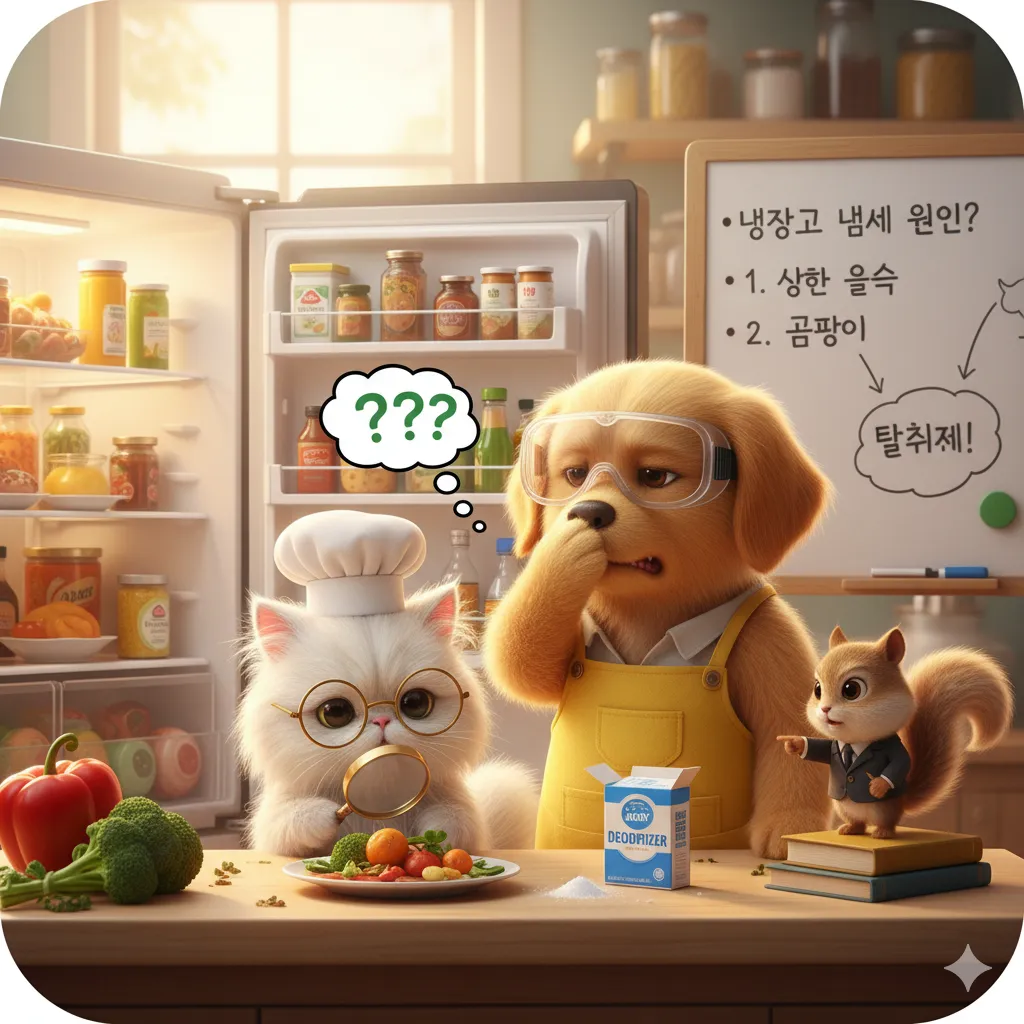 냉장고 안에서 이상한 냄새 날 때, 원인 3가지와 대처법