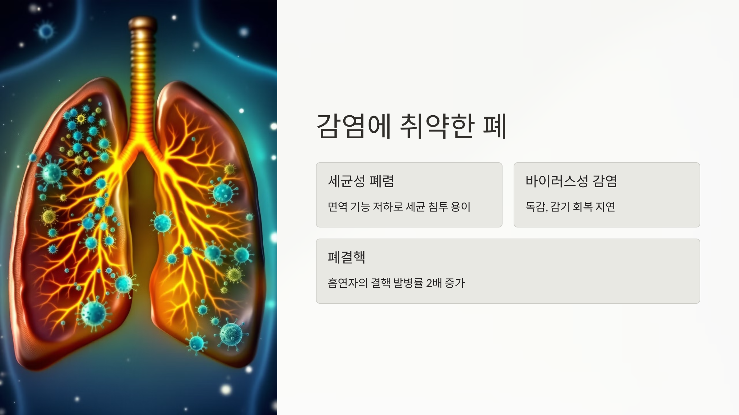 감염에 취약한 폐