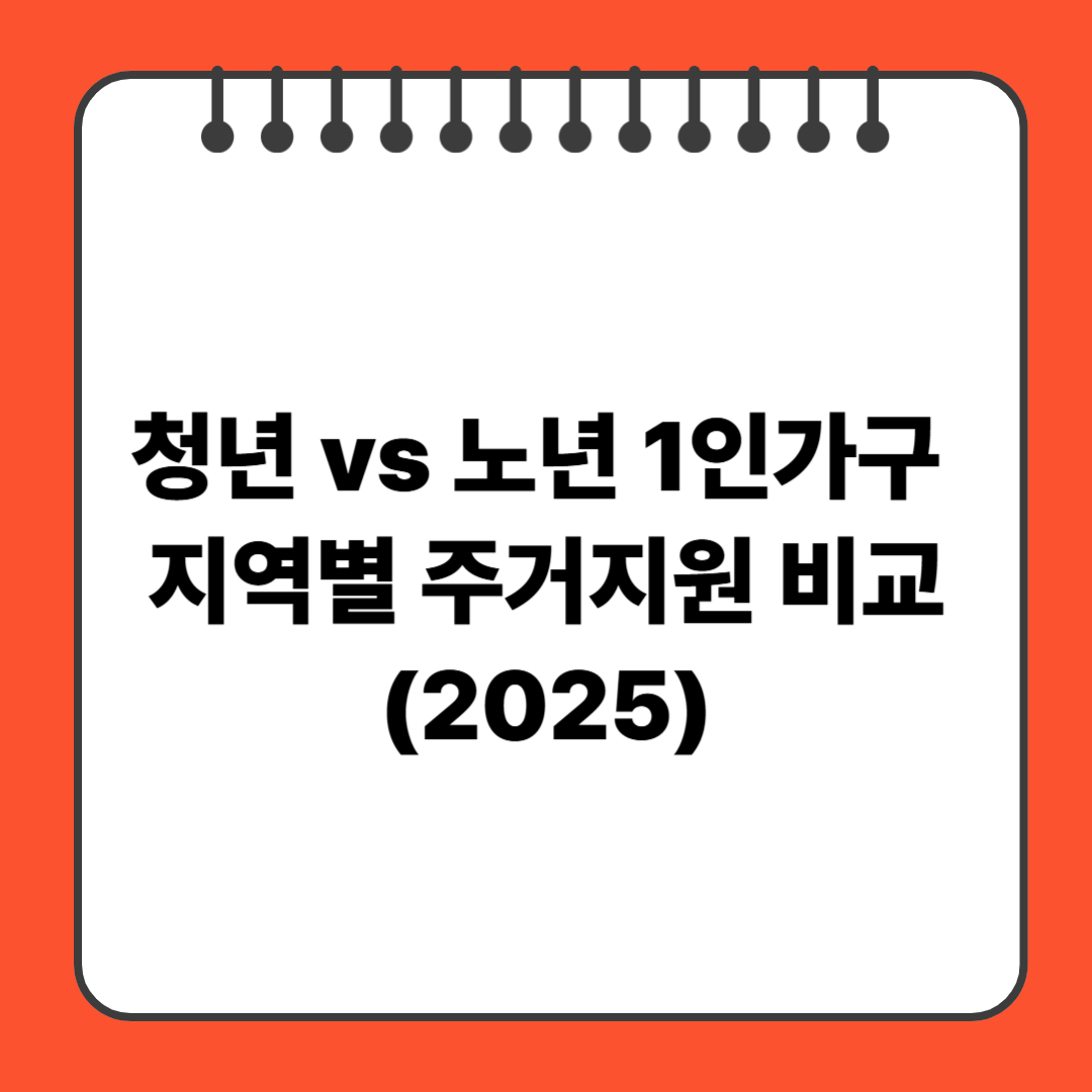 청년 vs 노년 1인가구, 지역별 주거지원 비교(2025)
