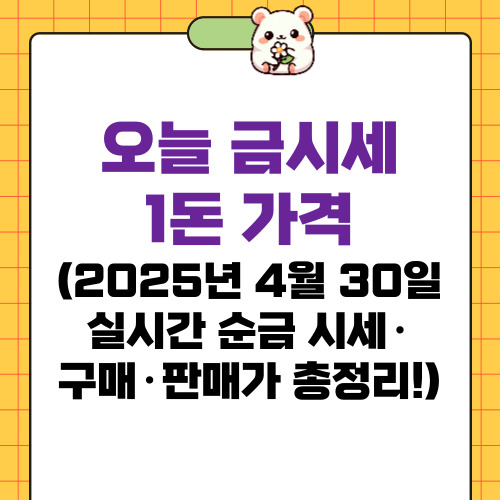 오늘 금시세 1돈 가격