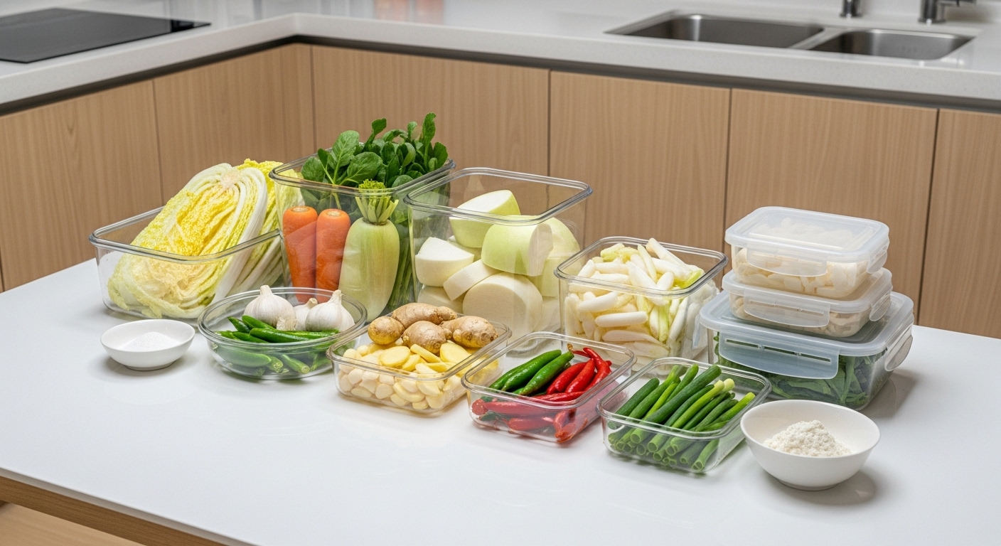 백김치 10포기 담그는 재료