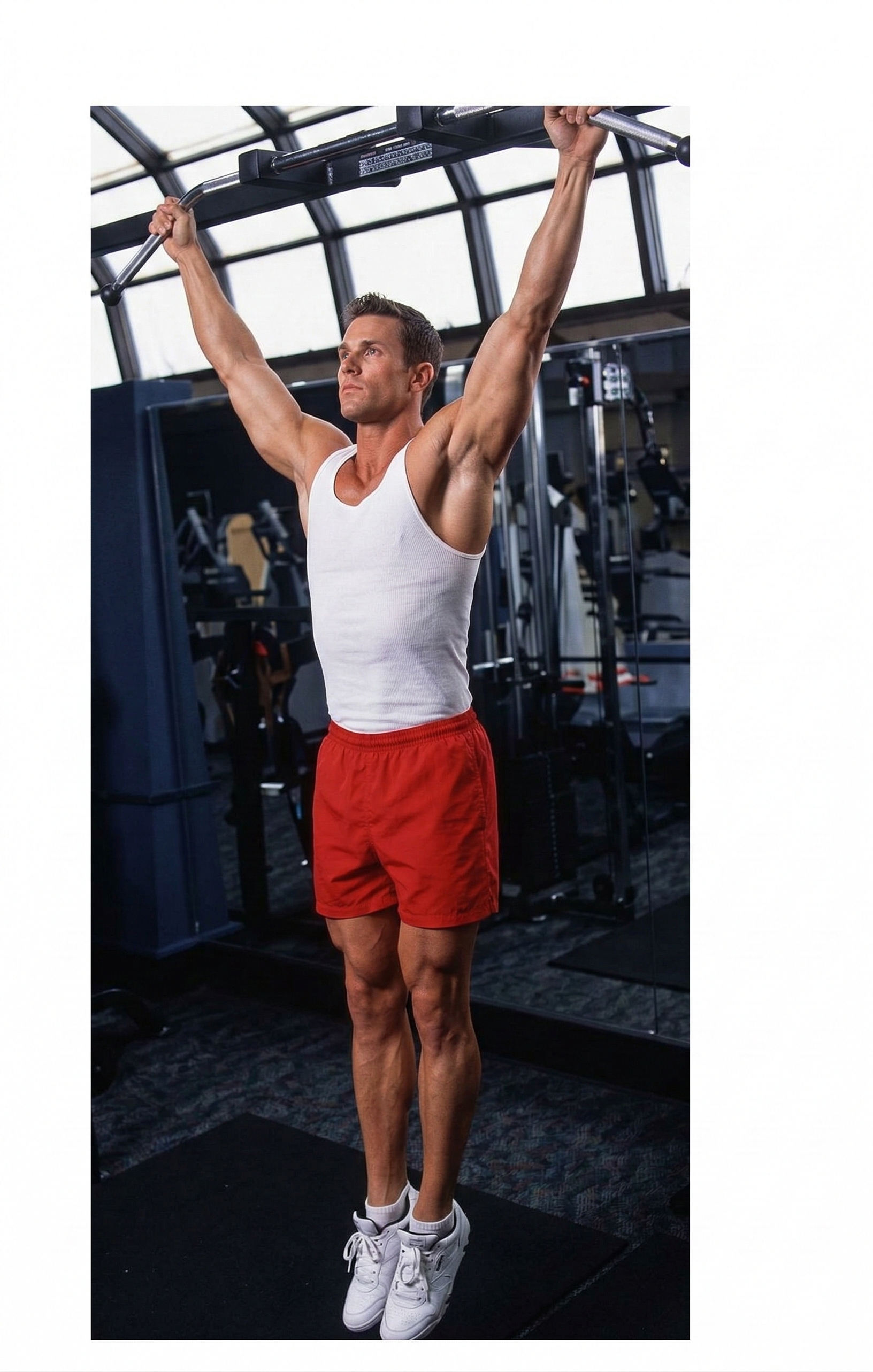 ALT: 행잉 레그 레이즈 시작 자세 철봉 하복부 운동