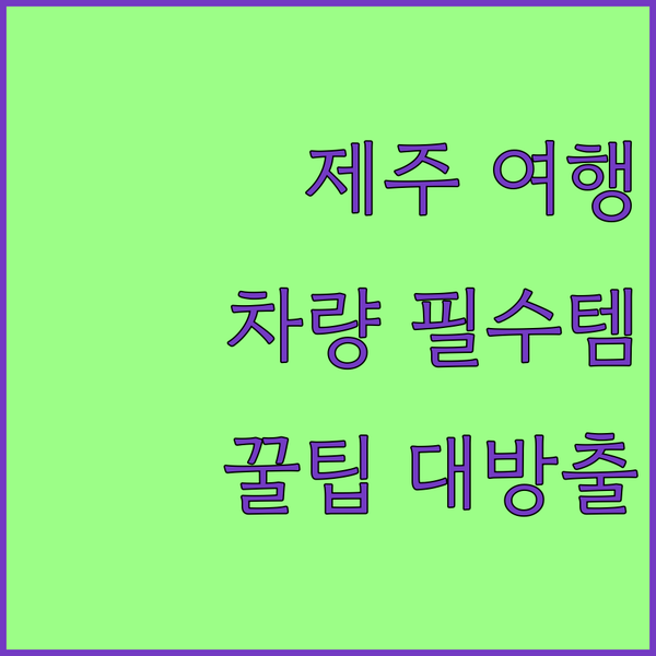 제주도 여행 필수 차량용 공기청정기 ..