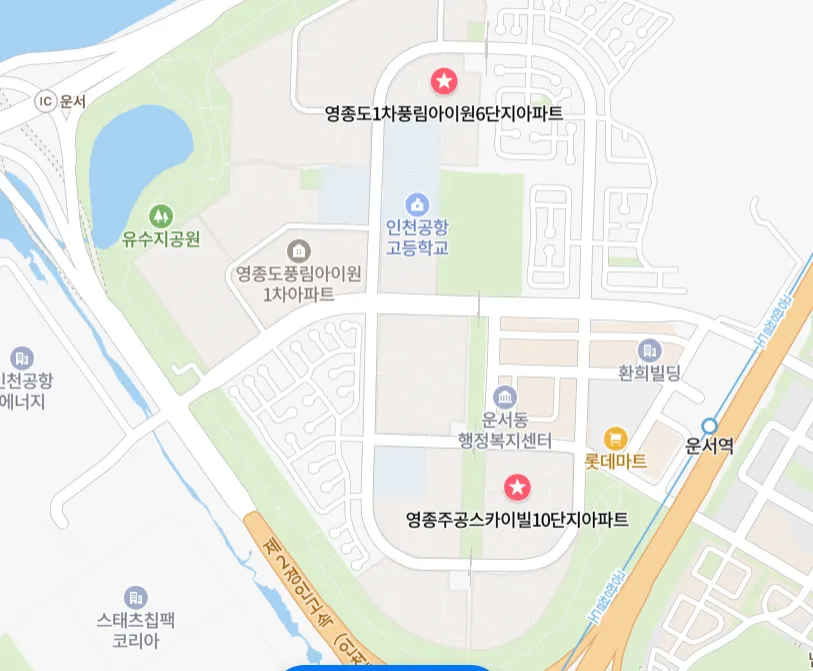 운서동 아파트 위치 사진