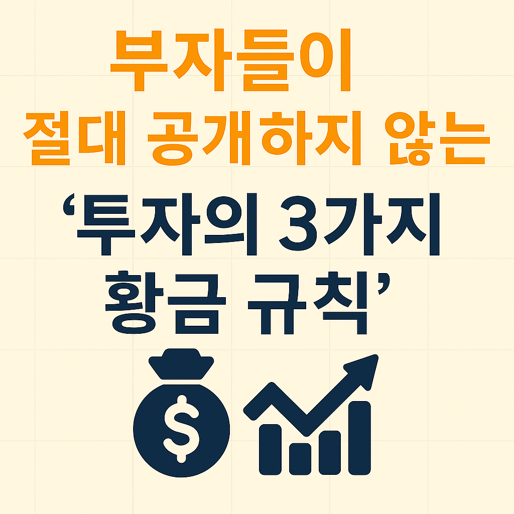 부자들이 절대 공개하지 않는 '투자의 3가지 황금 규칙'