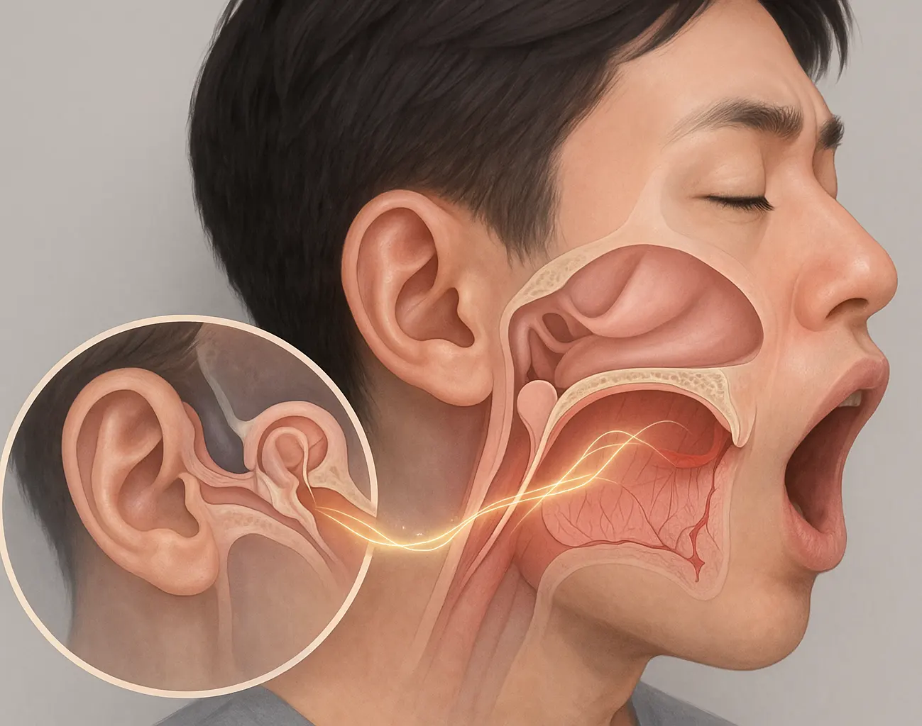 하품 시 이관의 움직임