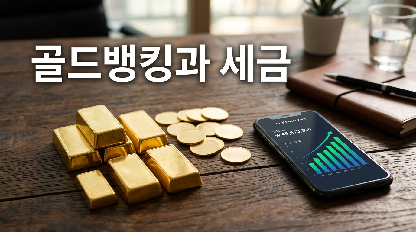 골드뱅킹 세금과 금 투자 잔고를 보여주는 사진