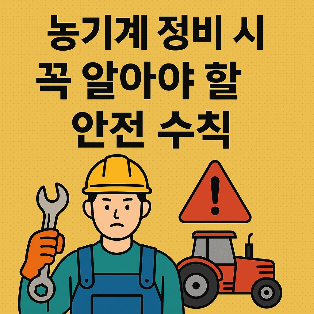 농작업안전관리 : 농기계 정비, 이거 안 지키면 큰일 납니다