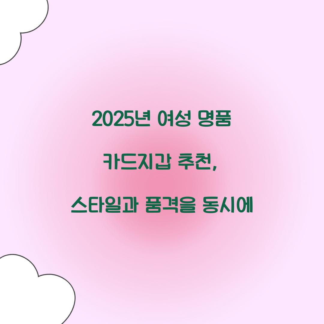 명품 카드지갑 추천