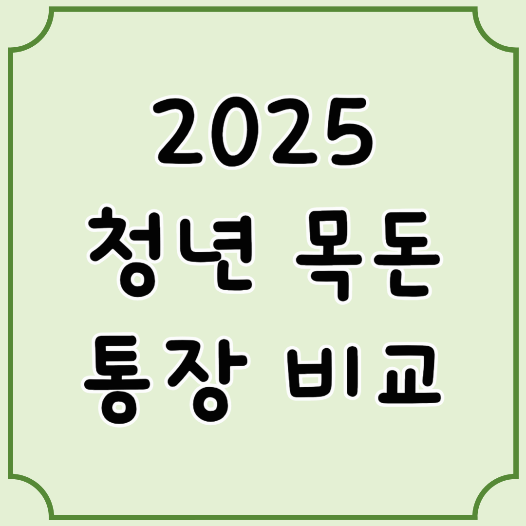 2025년 청년목돈통장 한눈에 비교하기