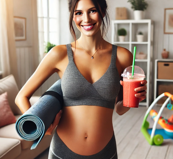 모유수유 산후 다이어트 하는 모습