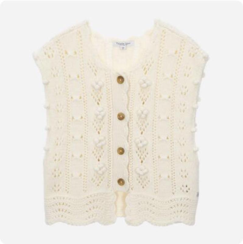 써스데이아일랜드 여성 울혼방 폼폼 스칼럽 T238MVT240W