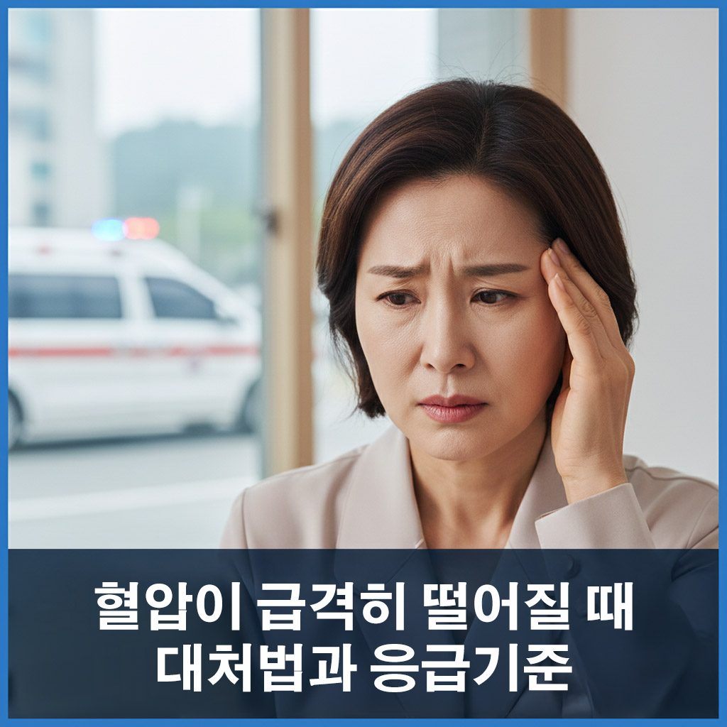 혈압이 급격히 떨어질 때 대처법과 응급 기준