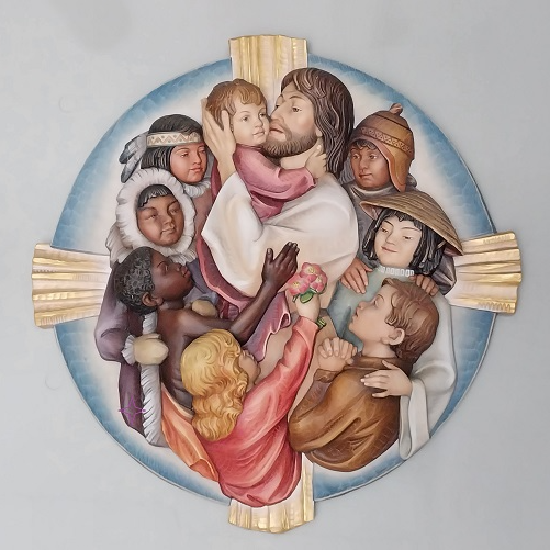 서울 홍은동성당 예수님과 아이들 부조 작품