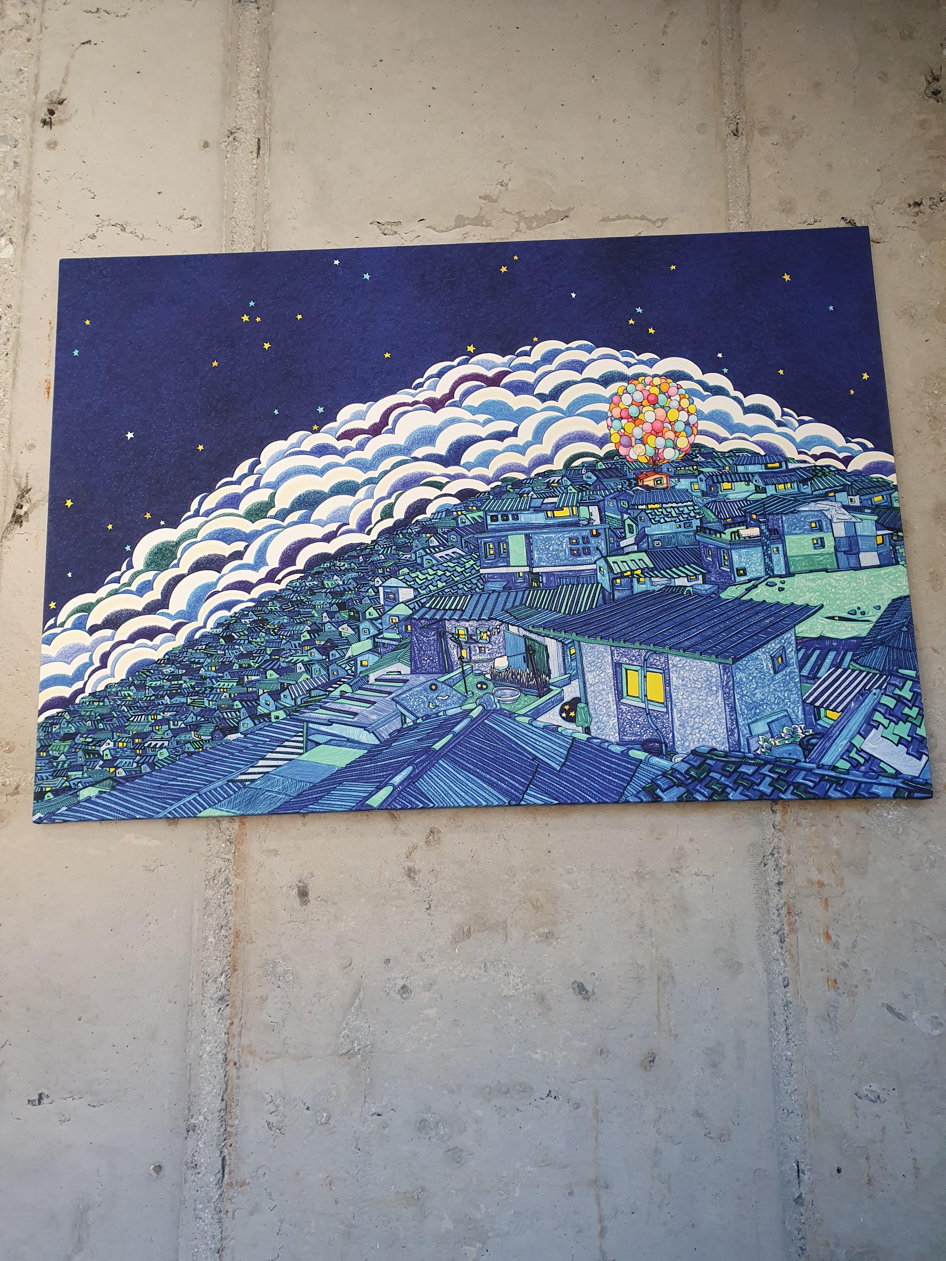 반찬호떡 집에 있는 멋진 그림 ^^ 보문산 그림인지? 뭔가 느낌있습니다.