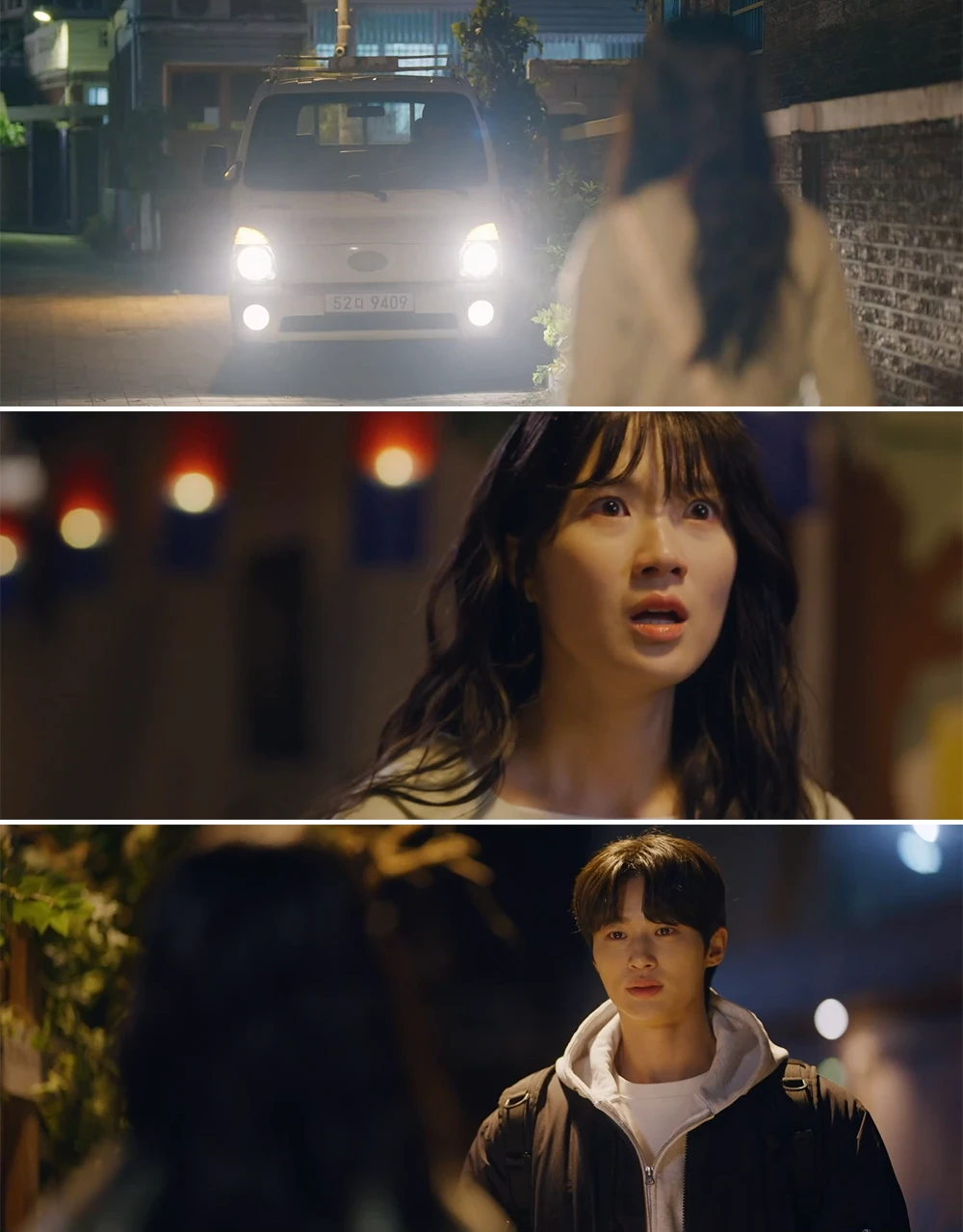 집근처에서-트럭보고-도망치다-선재-발견하고-놀라는-솔이