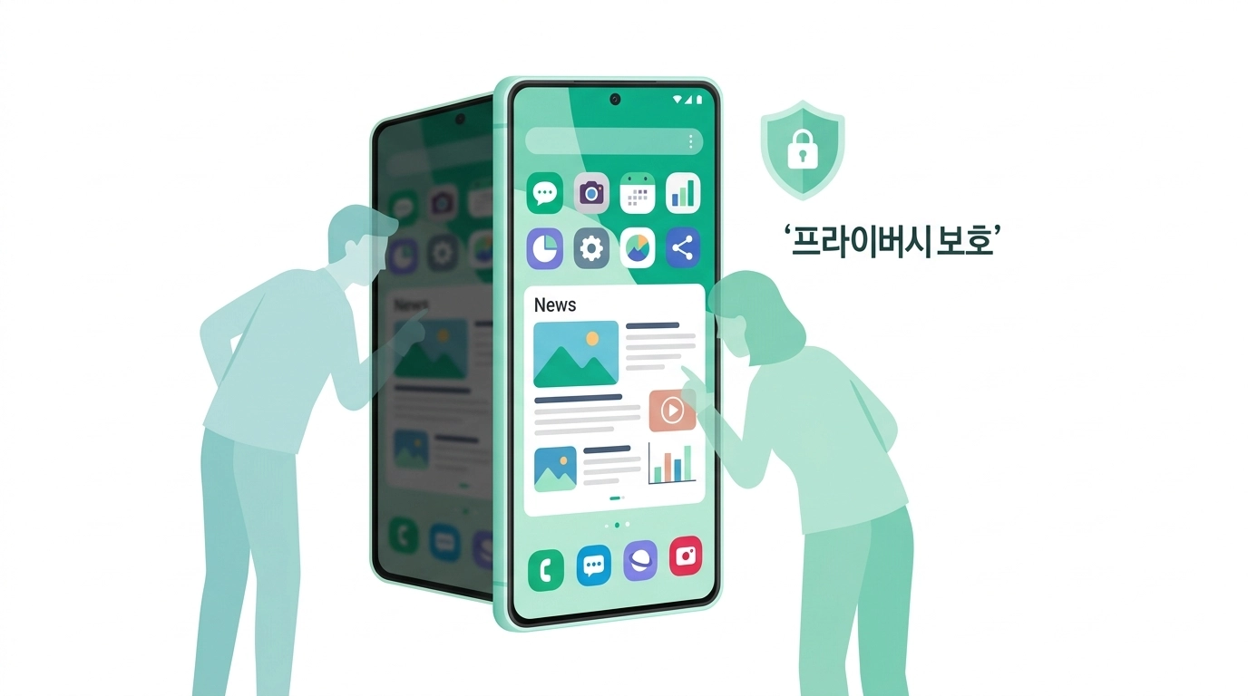 갤럭시 S26 울트라 프라이버시 디스플레이 작동 모습