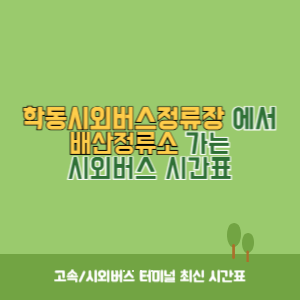 학동시외버스정류장에서 배산정류소 가는 시외버스 시간표 최신정보