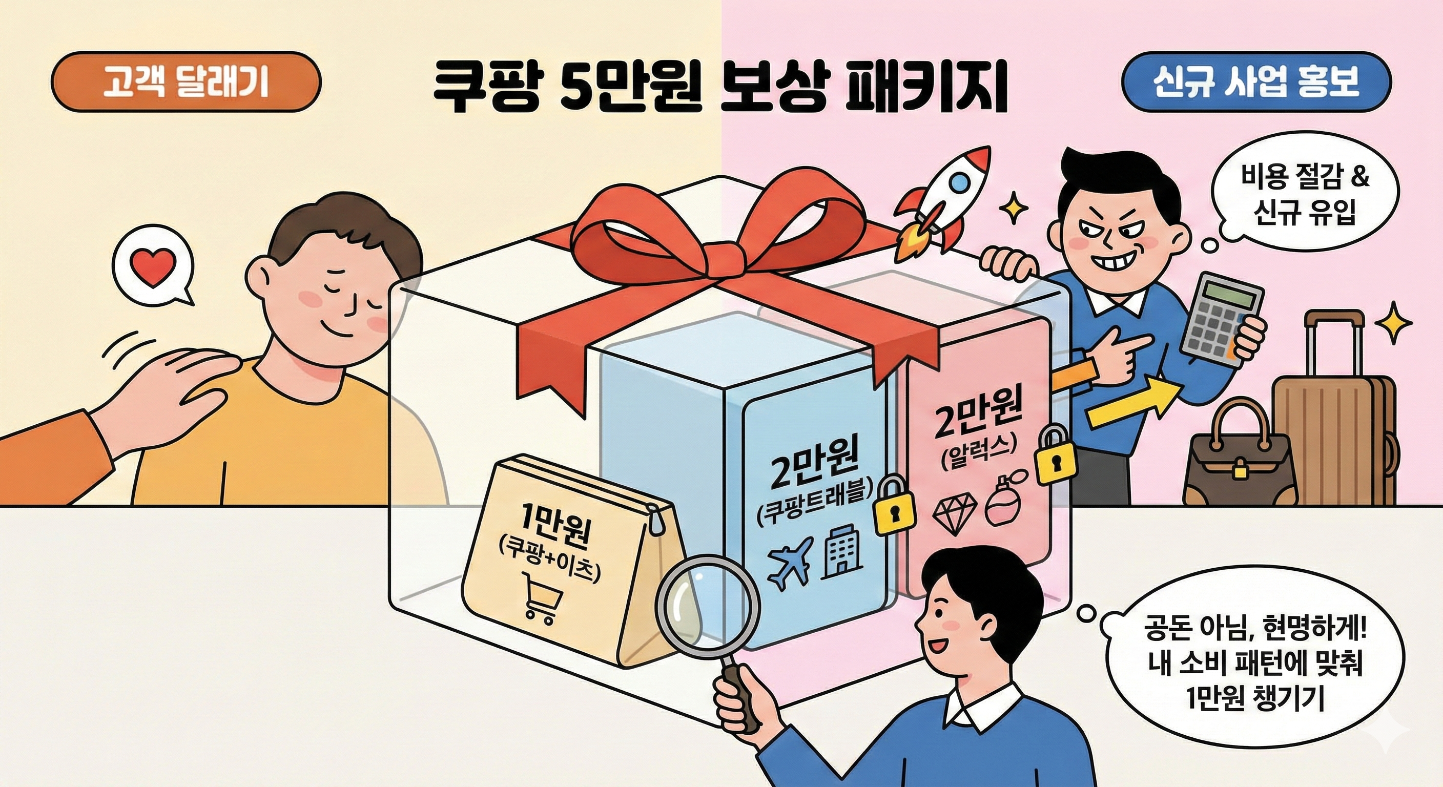 쿠팡의 5만 원 보상은 '고객 달래기'와 '신규 사업 홍보'를 교묘하게 섞은 패키지