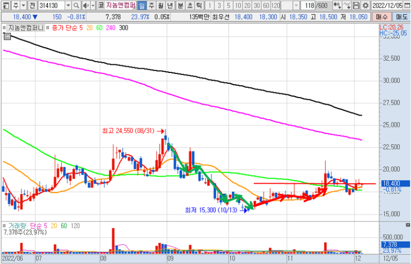 지놈앤컴퍼니 일봉 차트