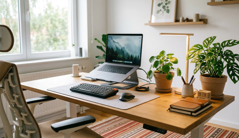 공간 심리학이 적용된 깔끔하고 아늑한 직장인 책상 데스크테리어