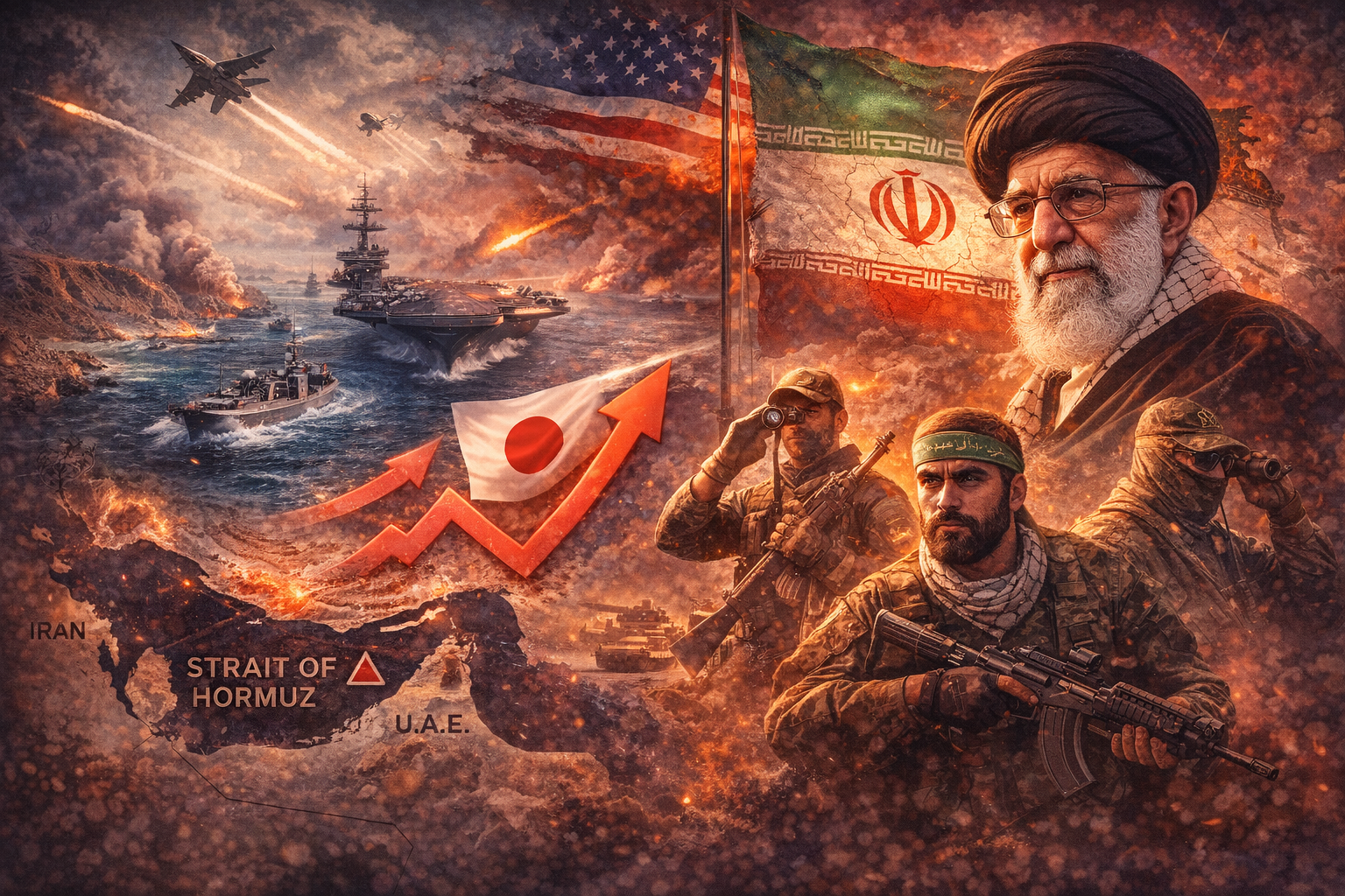 호르무즈해협의 긴장된 대치상황에 대한 이미지