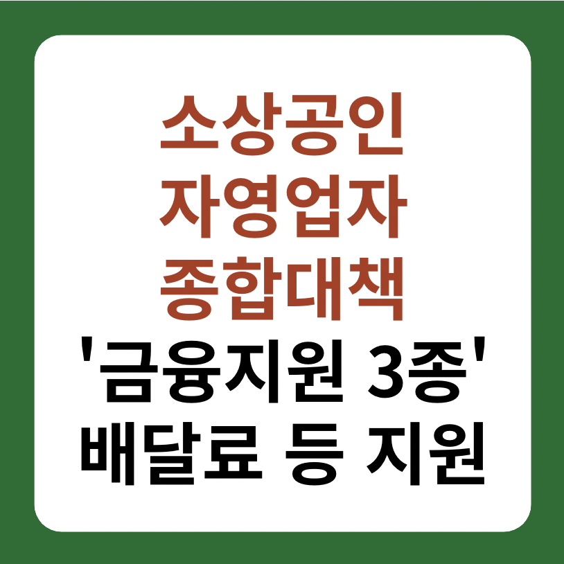 소상공인, 자영업자 종합대책 '금융지원 3종세트' 총정리 썸네일 이미지