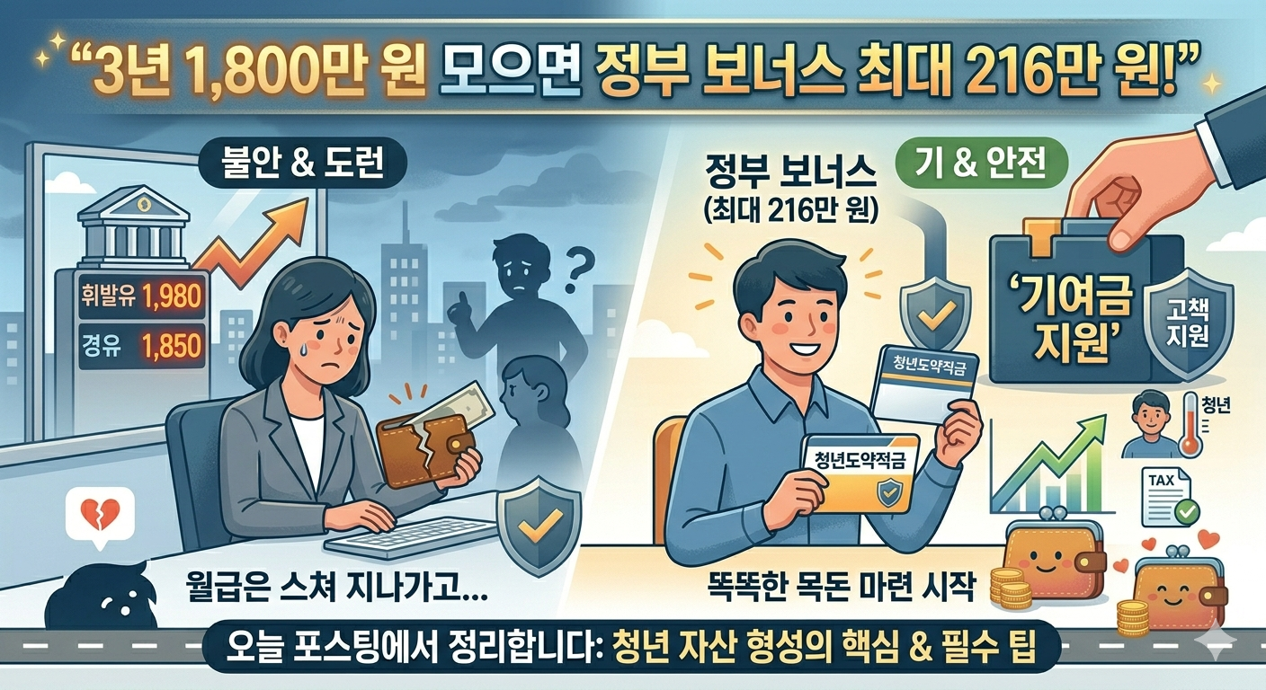 3년 1,800만원 모으면 정부가 216만원을 더? 사회초년생 필수 '청년 적금'