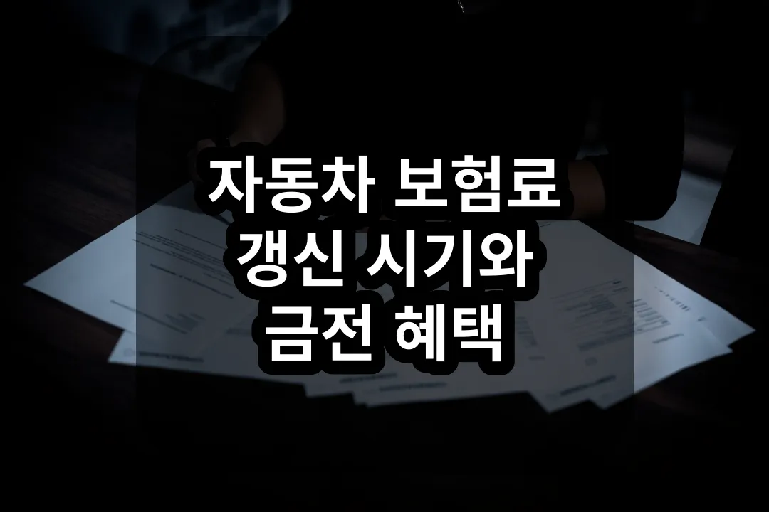 자동차 보험료 갱신 시기