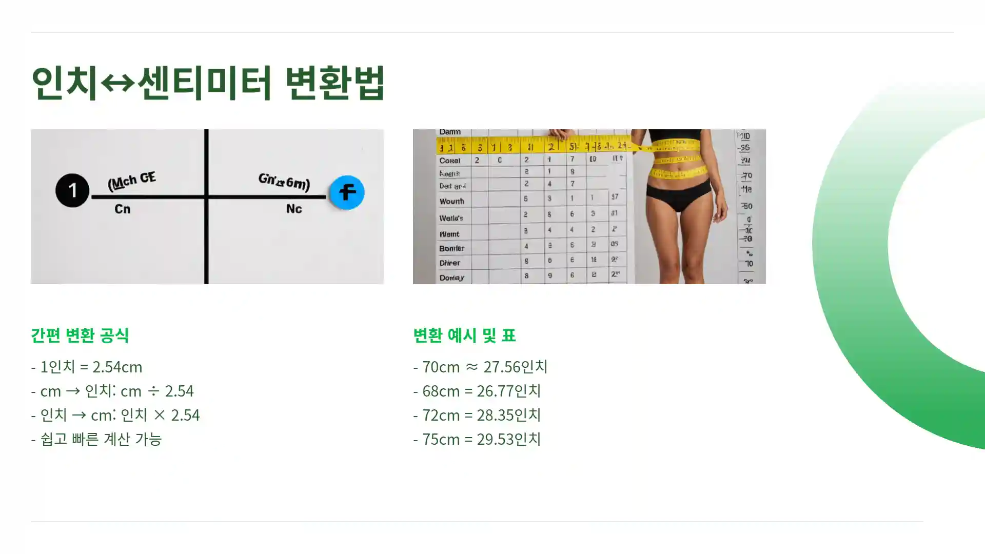 허리 인치 계산법 계산기