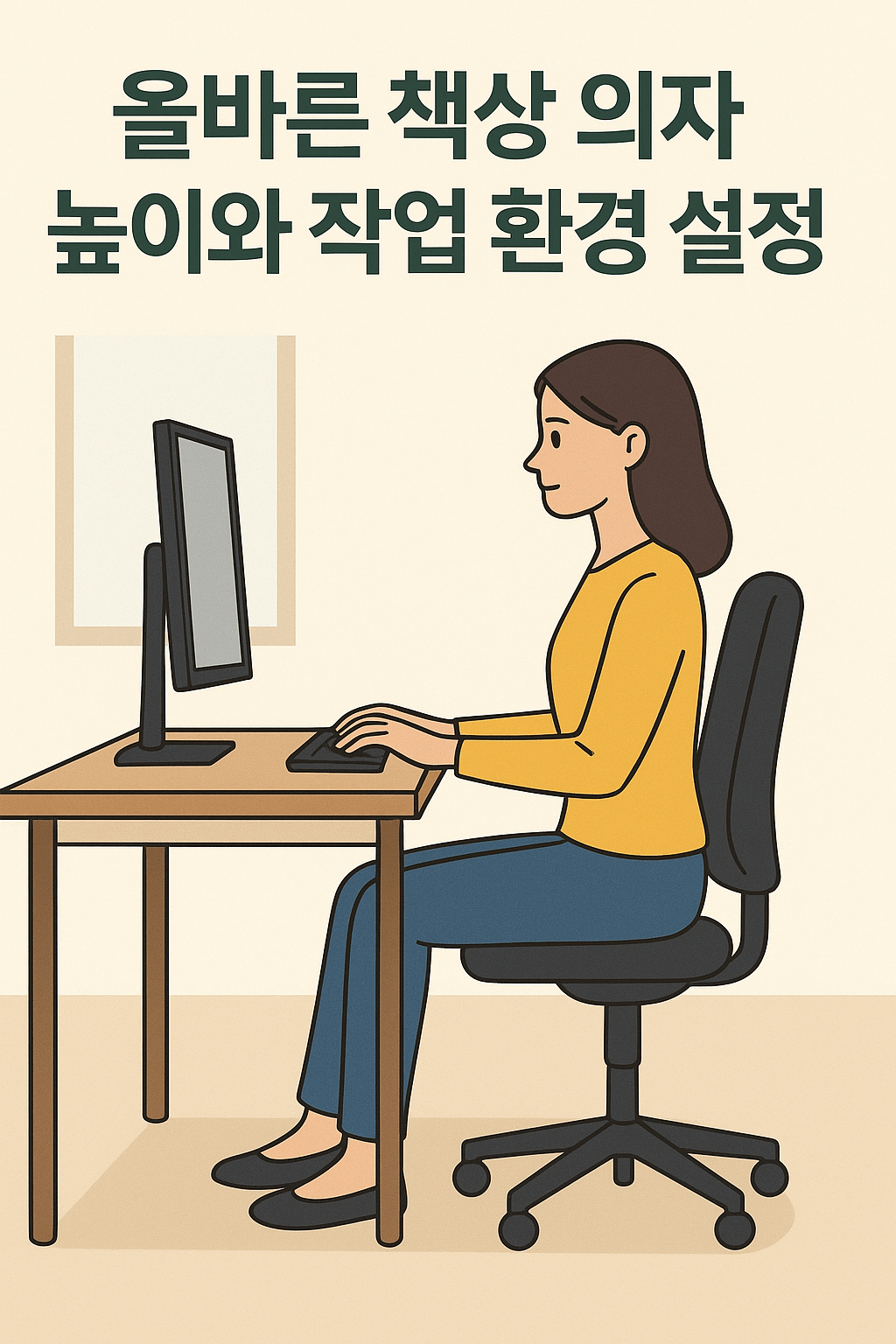 올바른 책상 의자 높이와 작업 환경 설정법