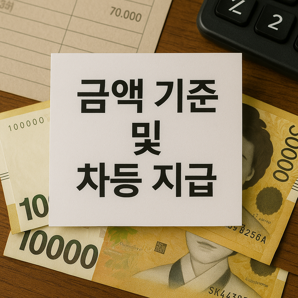 국민생활안정지원금 금액기준 및 차등기준