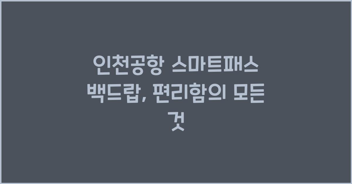 인천공항 스마트패스 백드랍