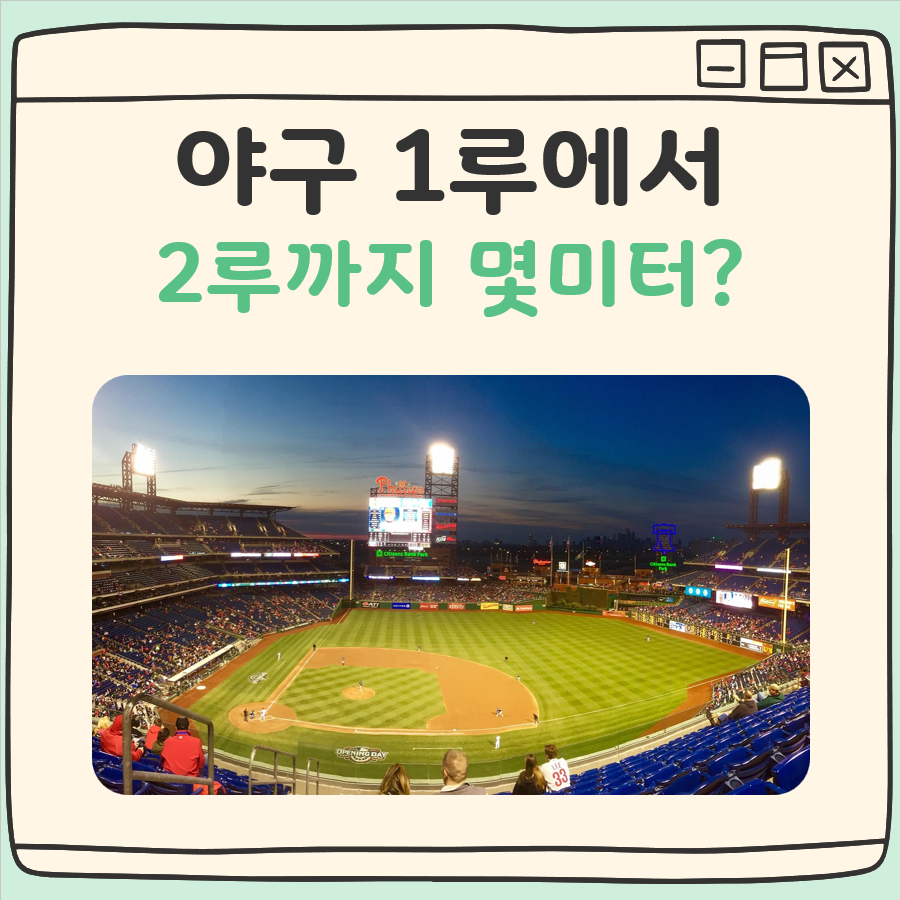 야구 1루와 2루 거리 정리, 1루에서 2루거리는 몇 미터일까 대표 이미지