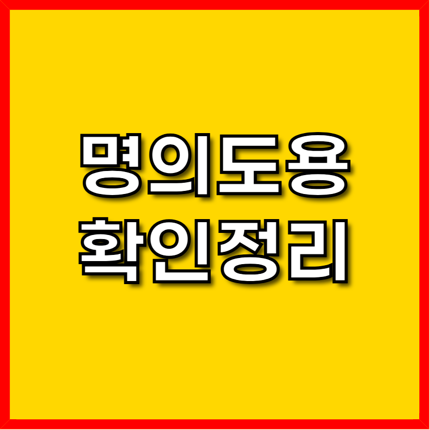 명의도용 확인
