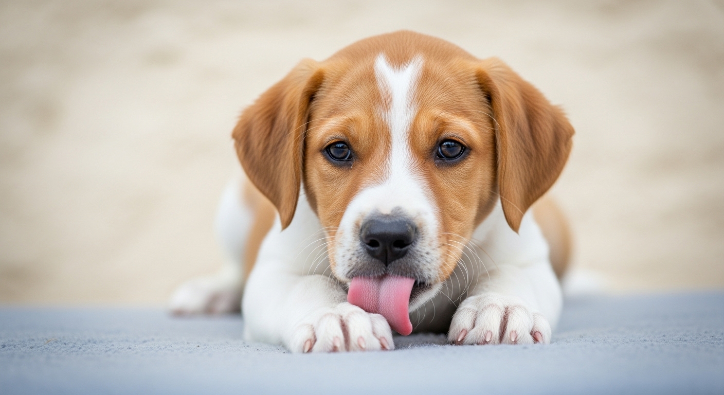 강아지 발사탕 강아지가 발을 핥는 이유