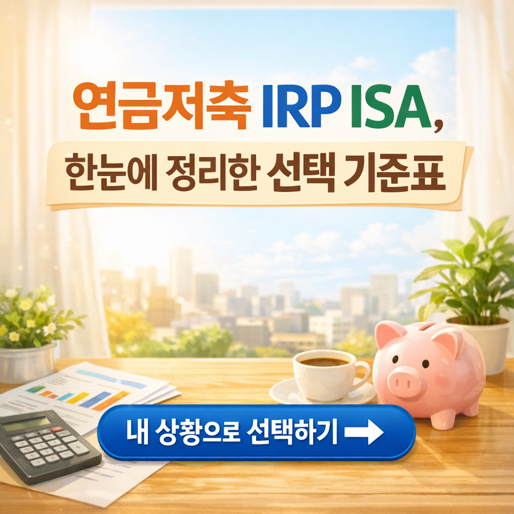 연금저축과 IRP 선택 기준 한눈에 정리