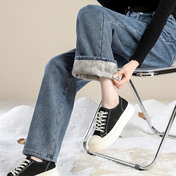 융털 안감 와이드진