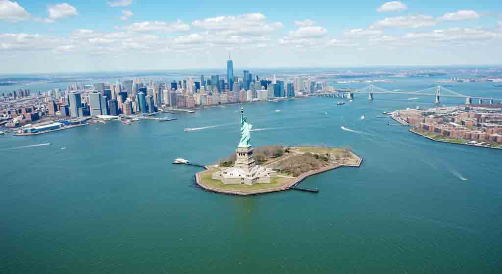 하능에서 본 자유의 여신상